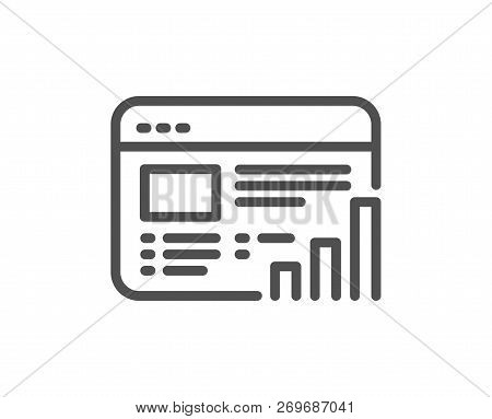 Web Report Line Icon. Column Graph Sign. Growth Diagram Symbol. Quality Design Flat App Element. Edi