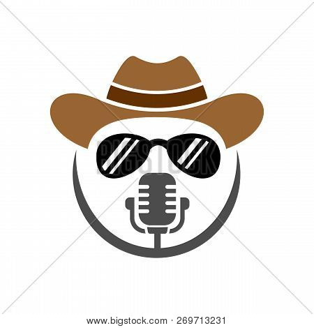 Country Music Singer Logo. Musical Logo Template