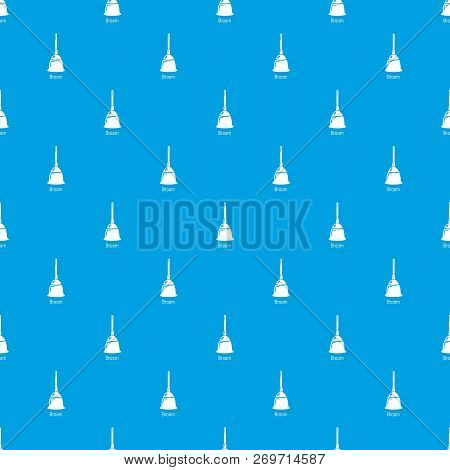 Broom Pattern Vector Seamless Blue Repeat For Any Use