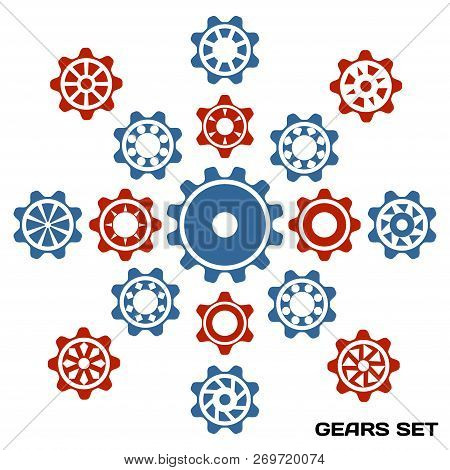 Machine Gear Cogwheel Set. Vector Illustration.
Gear Icons Vector Set For You Perfectly Design.