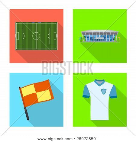 Isolated Object Of Soccer And Gear Logo. Set Of Soccer And Tournament Stock Vector Illustration.