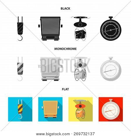 Vector Illustration Of Goods And Cargo Sign. Set Of Goods And Warehouse Vector Icon For Stock.