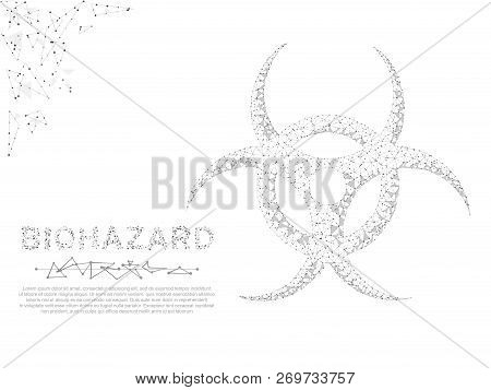 Radiation. Low Poly Wireframe Illustration Style. Vector Polygonal Image In The Form Of A Starry Sky