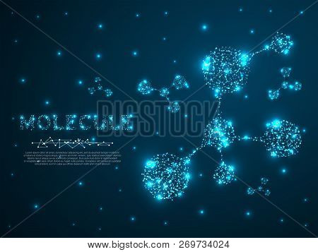 Radiation. Low Poly Wireframe Illustration Style. Vector Polygonal Image In The Form Of A Starry Sky
