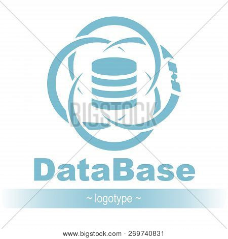Database Icon. Simple Flat Logo Of Database. Vector