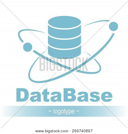 Database Icon. Simple Flat Logo Of Database 03 Vector