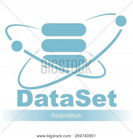 Database Icon. Simple Flat Logo Of Database 04 Vector