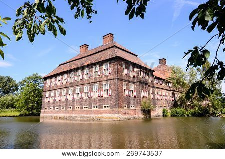 European Old Ancient Castle In Westfalia Germany