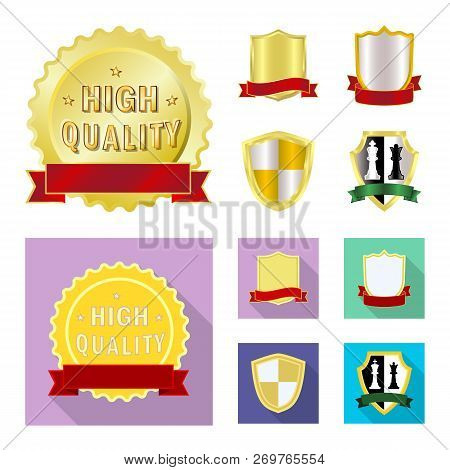 Vector Illustration Of Emblem And Badge Icon. Set Of Emblem And Sticker Vector Icon For Stock.