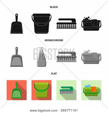 Vector Design Of Cleaning And Service Icon. Set Of Cleaning And Household Vector Icon For Stock.