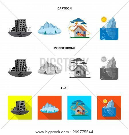 Vector Design Of Natural And Disaster Sign. Collection Of Natural And Risk Vector Icon For Stock.