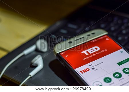 Bekasi, West Java, Indonesia. November 20, 2018 : Ted Dev App On Smartphone Screen. Ted Is A Freewar