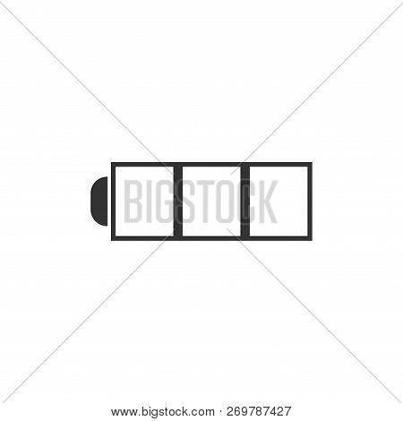 Battery. Black Icon Flat On White Background
