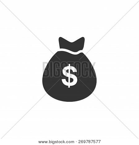 Money. Black Icon Flat On White Background