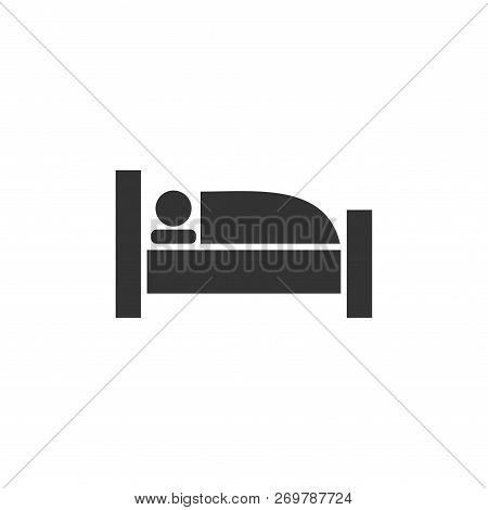 Sleep. Black Icon Flat On White Background