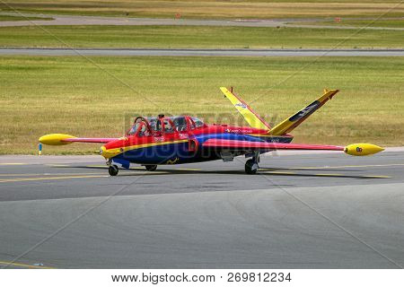 Paris, France - Jun 22, 2017: Former French Air Force Fouga Cm.170 Magister Trainer Jet Aircraft At 