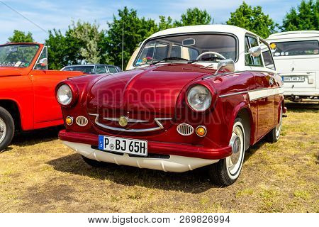 Paaren Im Glien, Germany - May 19, 2018: Compact Car Trabant 600 (p60), 1963. Die Oldtimer Show 2018