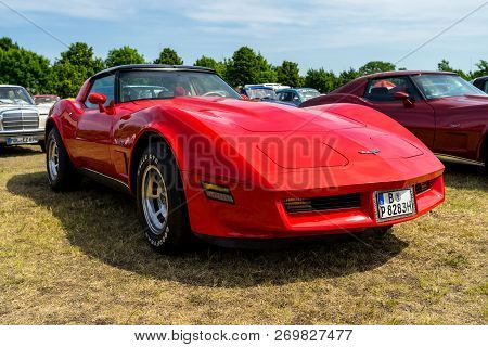 Paaren Im Glien, Germany - May 19, 2018: Sports Car Chevrolet Corvette (c3) Stingray Coupe. Die Oldt