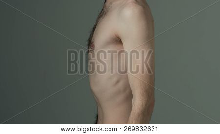 Slimming And Weight Loss. Slim Male Torso. Skinny Blat Belly Abs. Lean Body Mass. Sport And Fitness.