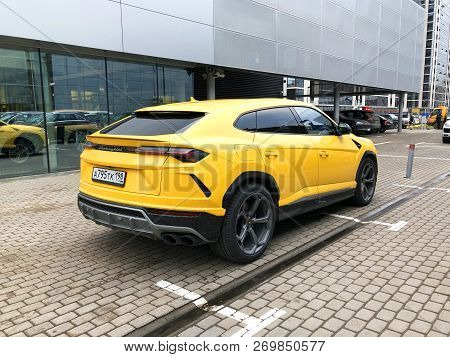 Lamborghini Urus Super Suv In Street City. Russia, Saint-petersburg. 15 November 2018.