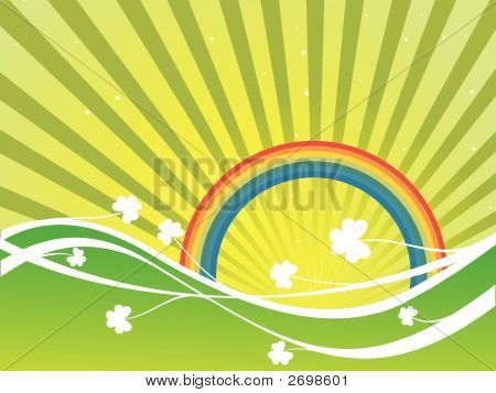Shamrock vettoriale con arcobaleno