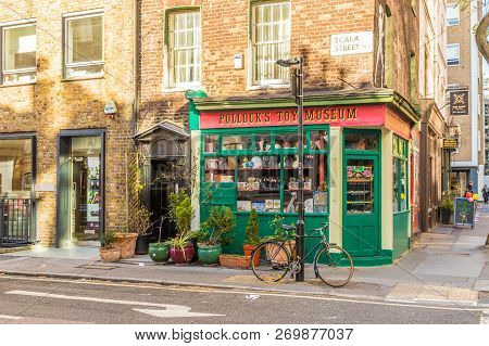 London. November 2018. A View Of Pollocks Toy Museum In London
