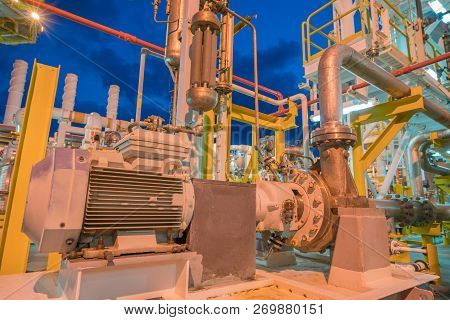 Centrifugal Pump In Oil And Gas Processing Platform Used For Transfer Liquid Condensate In Oil And G