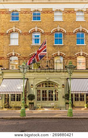 London. November 2018. A View Of The Charlotte Street Hotel In London