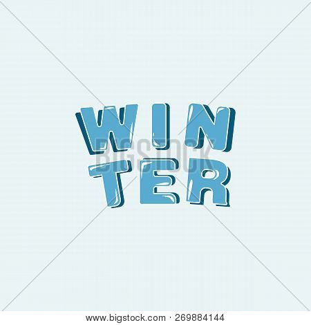 Winter Blue Lettering Vector In Capital Letters With Shade