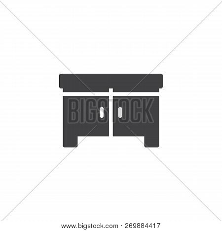 Drawer Vector Icon. Filled Flat Sign For Mobile Concept And Web Design. Commode Simple Solid Icon. S