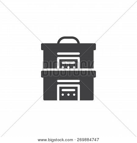 Kitchen Steam Cooker Vector Icon. Filled Flat Sign For Mobile Concept And Web Design. Electric Cooke