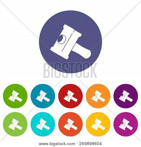 Big Sledgehammer Icons Color Set For Any Web Design On White Background