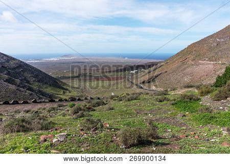 View From The Mirador De Femes In Lanzarote. Canary Islands