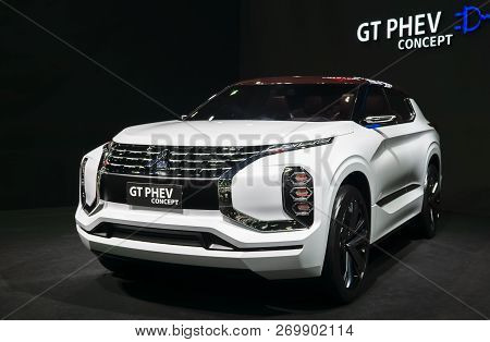 Bangkok, Thailand - December 5, 2017: The Mitsubishi Gt Phev Concept Is On Display At Thailand Inter