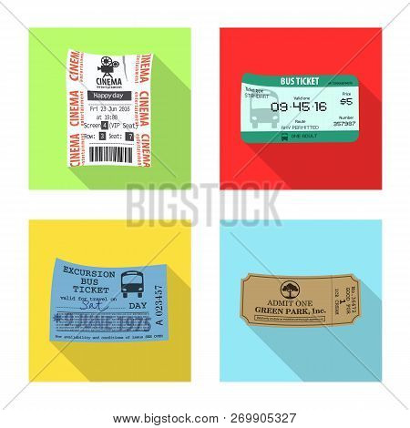 Vector Illustration Of Ticket And Admission Sign. Set Of Ticket And Event Vector Icon For Stock.