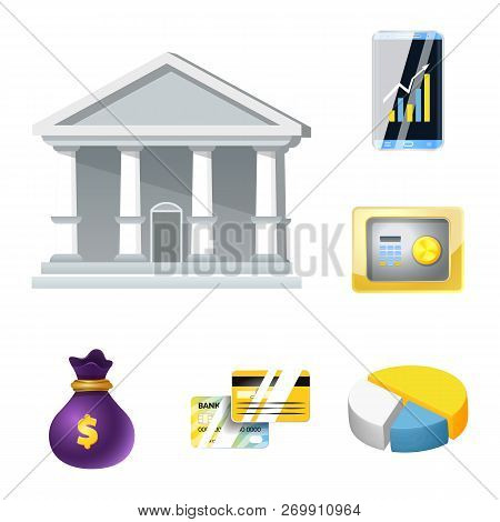 Isolated Object Of Bank And Money Logo. Set Of Bank And Bill Stock Symbol For Web.