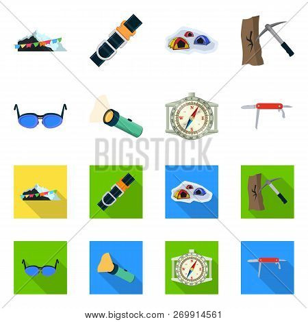Isolated Object Of Mountaineering And Peak Icon. Collection Of Mountaineering And Camp Vector Icon F