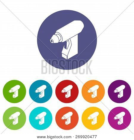 Manual Welding Torch Icons Color Set For Any Web Design On White Background