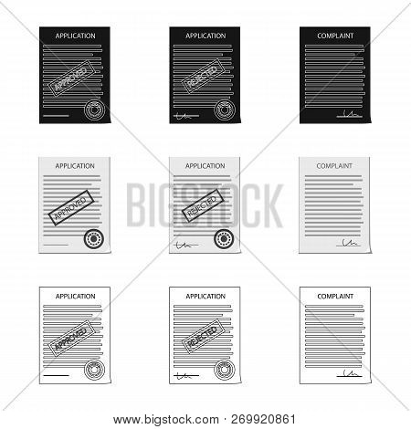 Vector Illustration Of Form And Document Icon. Set Of Form And Mark Vector Icon For Stock.