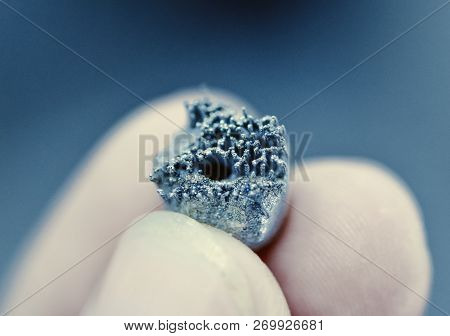 Small Object Printed On Metal 3d Printer Macro