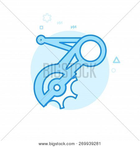Bike Rear Derailleur Flat Vector Icon. Bicycle Spare Part Symbol, Pictogram, Sign. Light Flat Style.