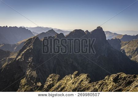 Rocky Landscape With A View Of The Mieguszowiecki Summits. High Tatra Mountains.