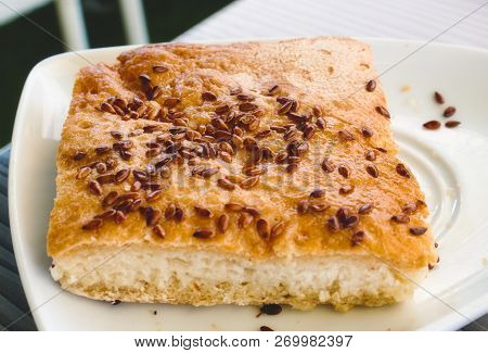 Fresh Baked Gluten Free Bread Bap Sprinkled With Seeds