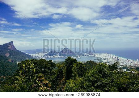 Inspiring Aerial View Of City Rio De Janeiro, Brazil
