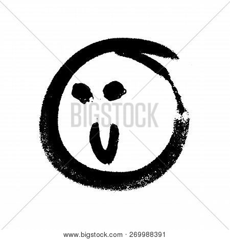 Graffiti Grunge Emoji With Black Ond White Colour