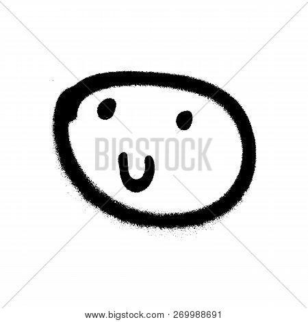 Graffiti Grunge Emoji With Black Ond White Colour