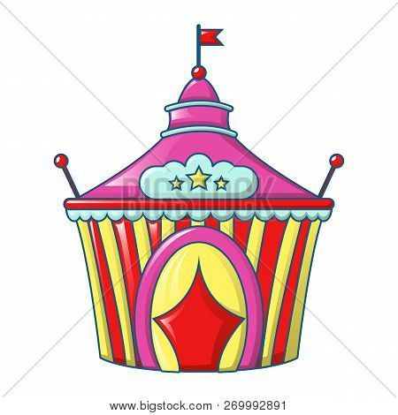 Circus Tent Icon. Cartoon Of Circus Tent Icon For Web Design Isolated On White Background
