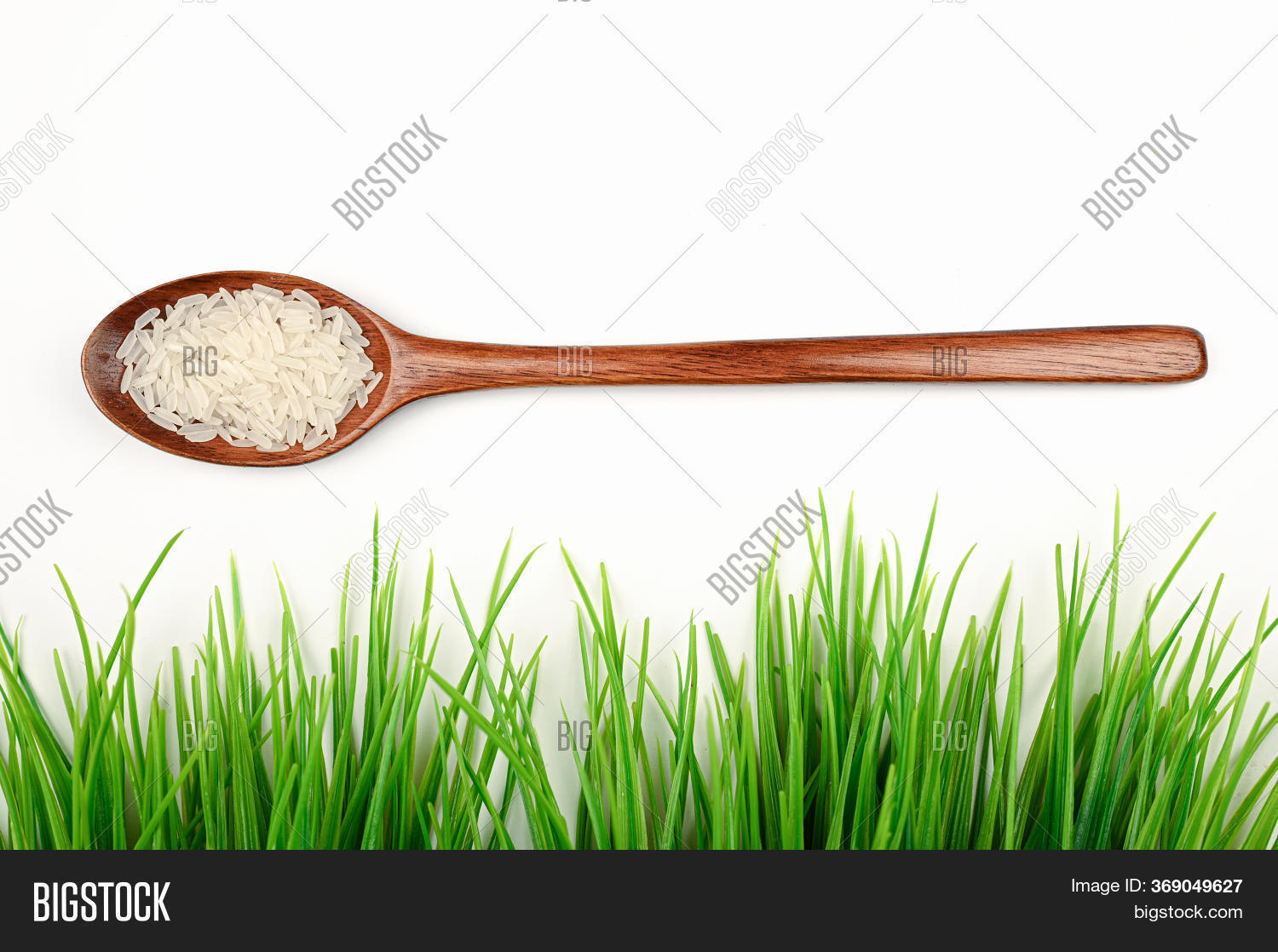 Spoon Rice Near Grass Image & Photo (Free Trial) Bigstock