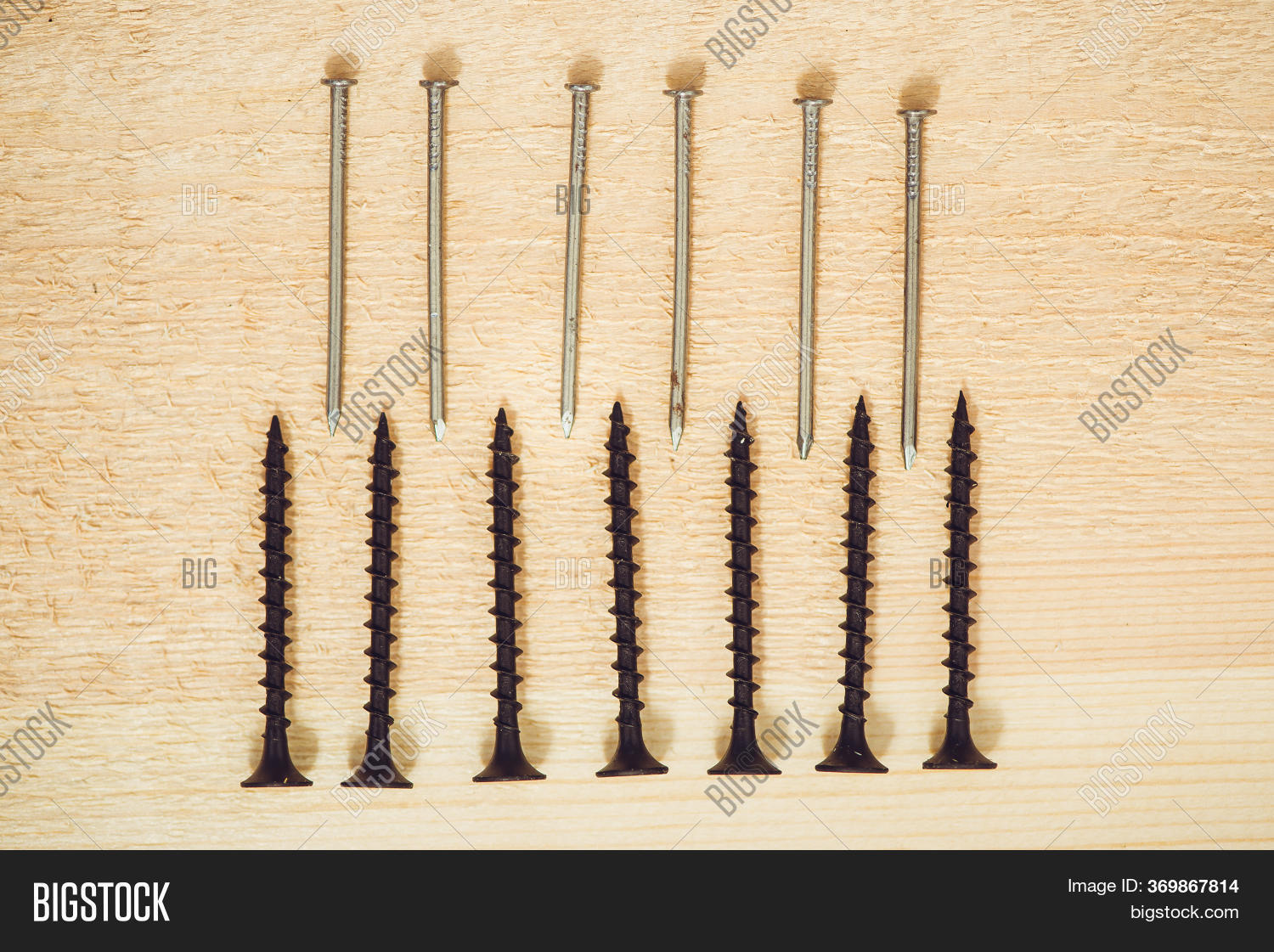 Screws Nails On Wood Image & Photo (Free Trial) Bigstock