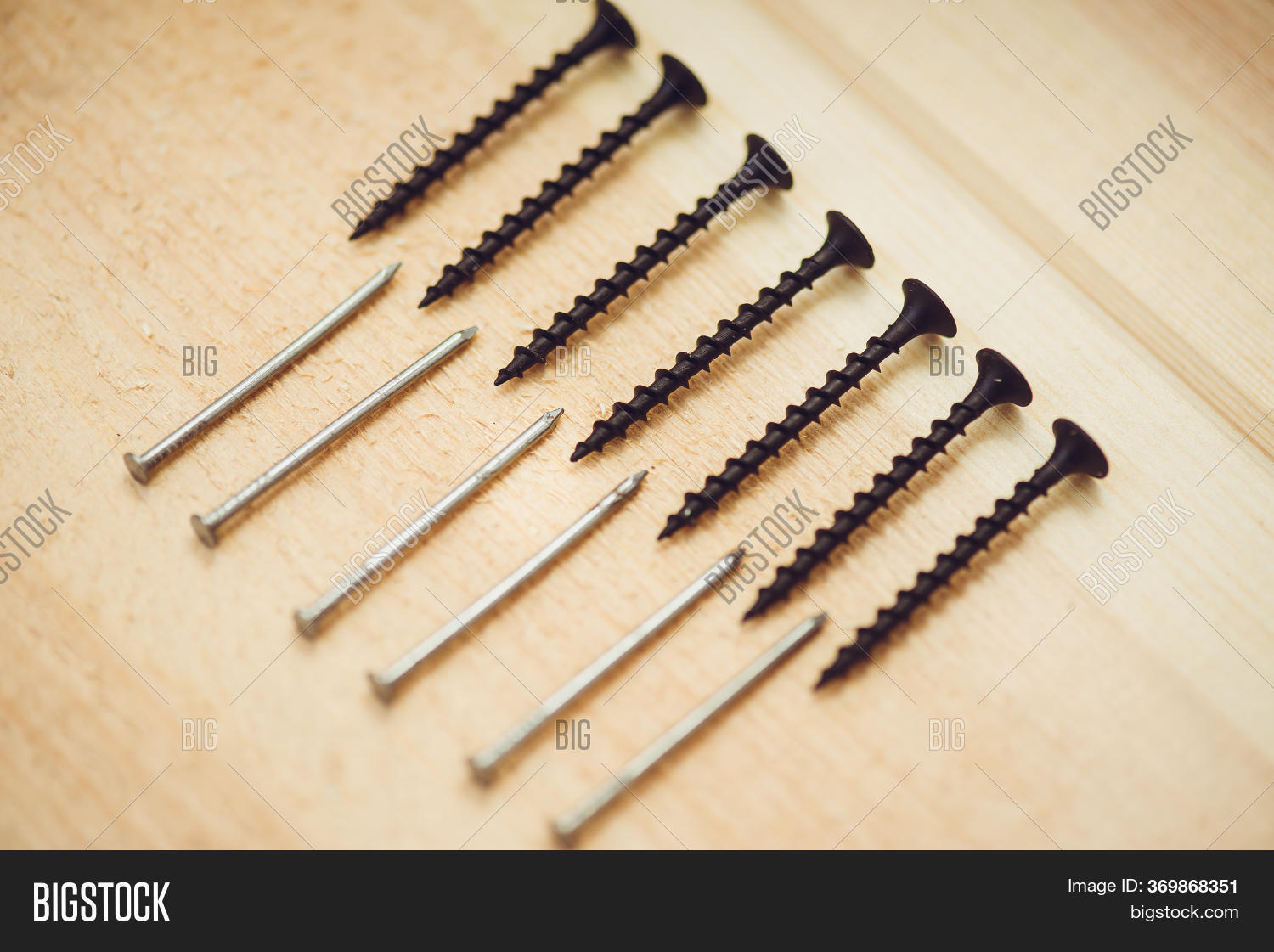 Screws Nails On Wood Image & Photo (Free Trial) Bigstock